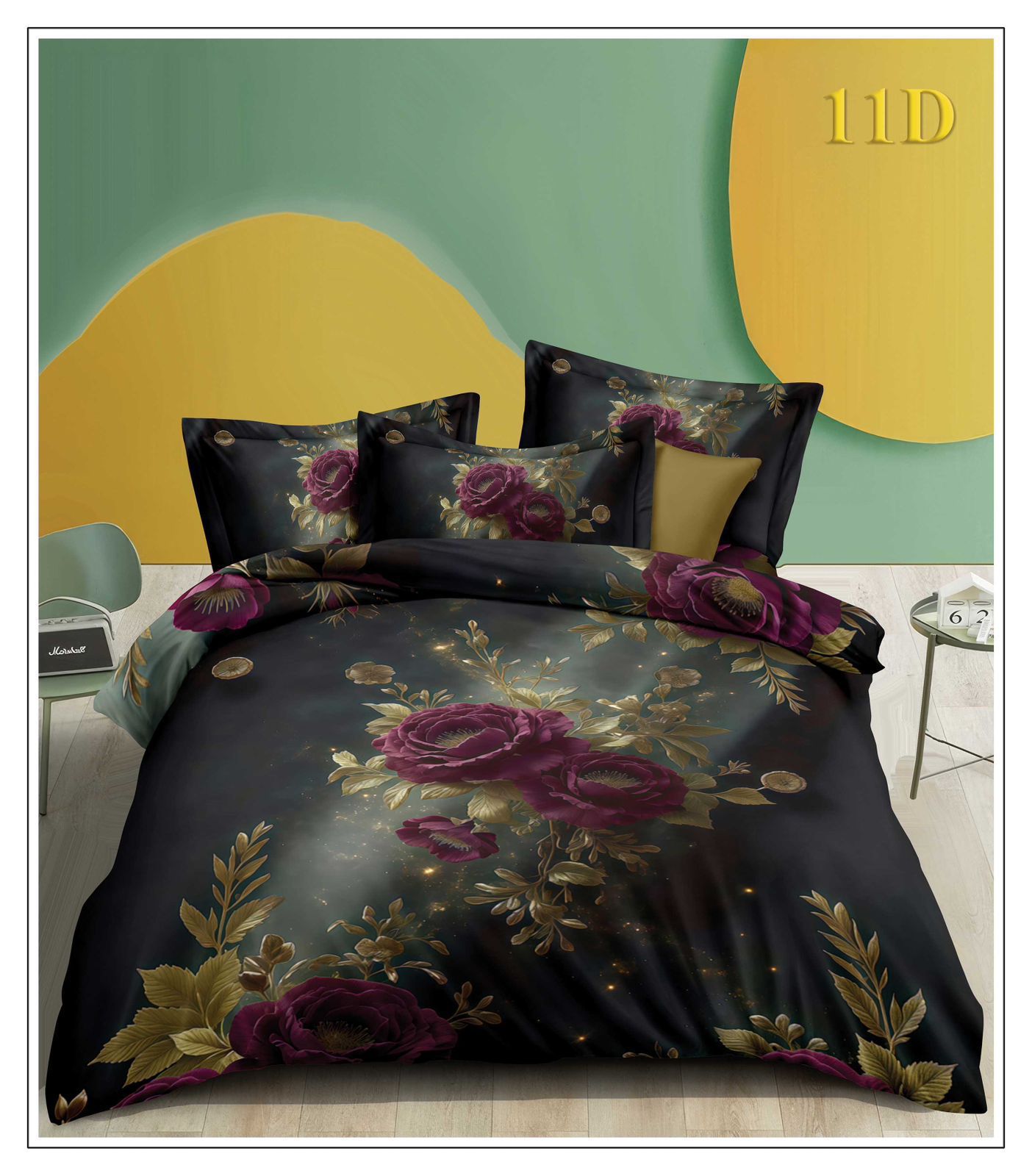 Dark Floral Bedsheet Set
